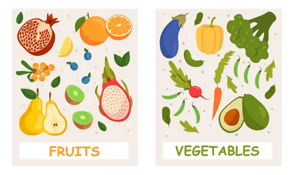 蔬菜及水果 — 图库矢量图片