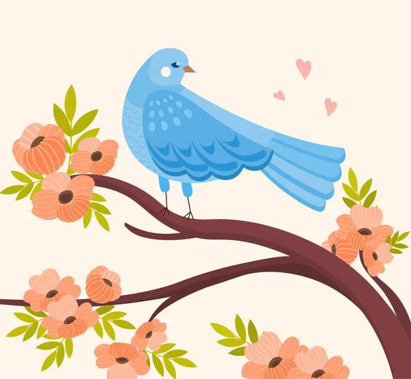 Güzel bir mavi kuş — Stok Vektör
