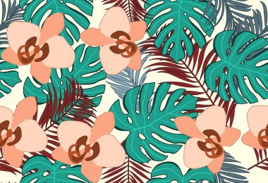 Tropik çiçek deseni