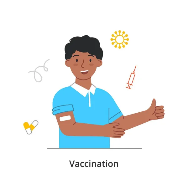 Conceito de pessoa vacinada —  Vetores de Stock