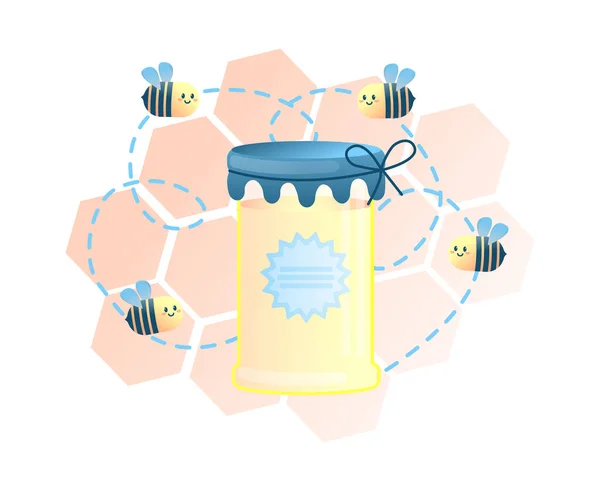 Concept de pot de miel — Image vectorielle