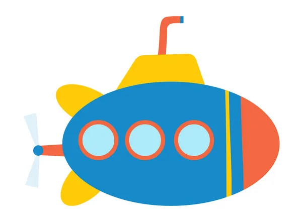 Pegatina colorida con submarino — Vector de stock