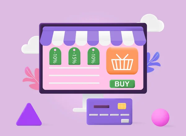 Concepto de compras online — Vector de stock