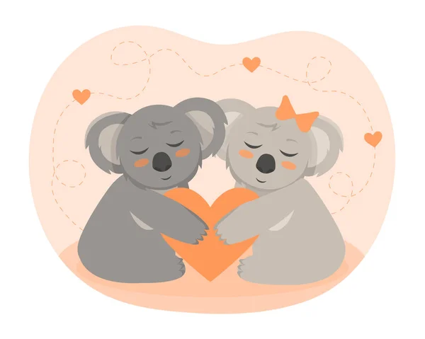 Koala medve ölelés koncepció — Stock Vector