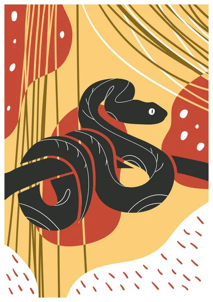 Silueta de serpiente abstracta — Vector de stock