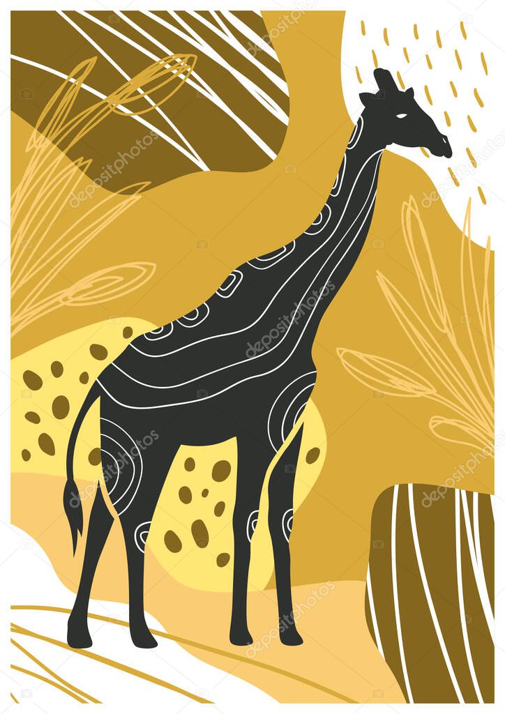 Abstract giraffe silhouette