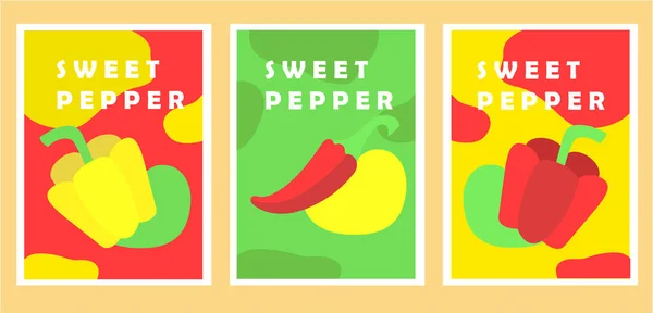 Ensemble d'affiches de légumes — Image vectorielle