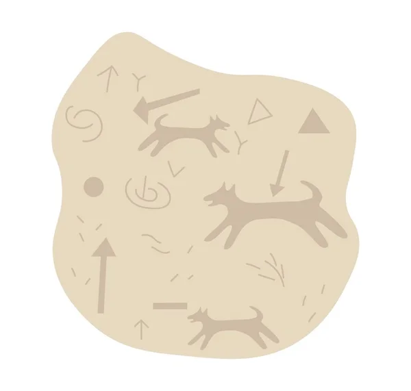Piedra con patrones de lobos — Vector de stock