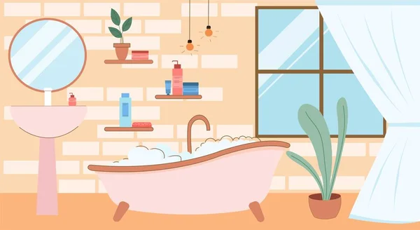 Modern bathroom interior — Stock Vector