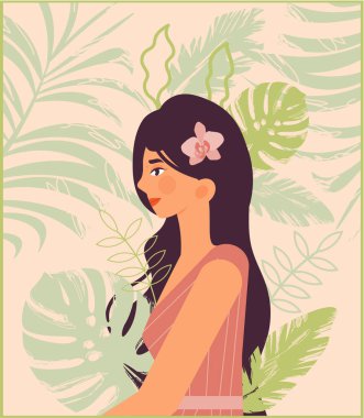 Tropik kadın konsepti