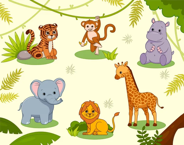 Jungle animals pattern — Stock vektor