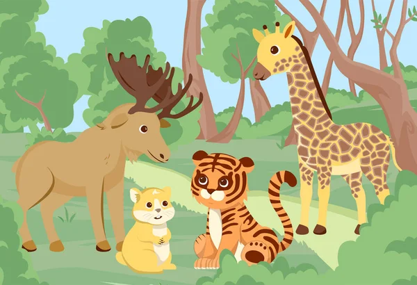 Groupe d'animaux — Image vectorielle
