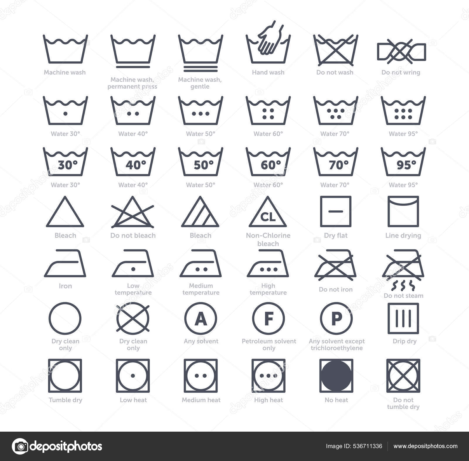Set of Laundry icons Stock Vector by ©mentalmind 536711336
