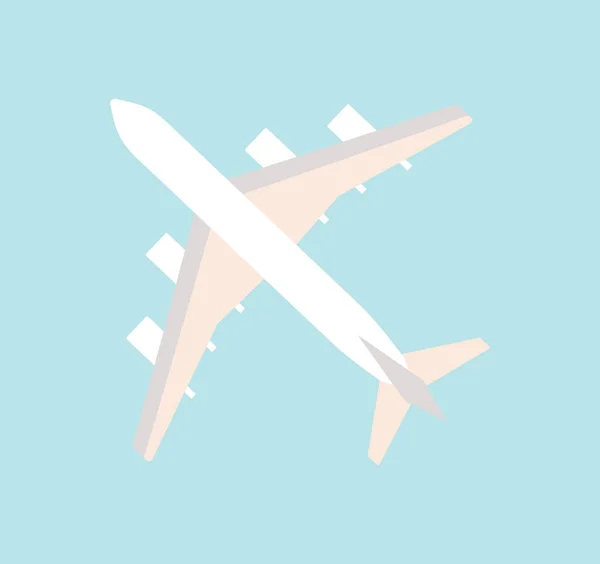 Avion blanc dans le ciel — Image vectorielle