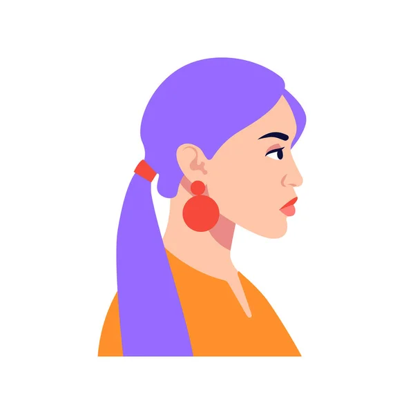 Woman with lilac hair — Vetor de Stock