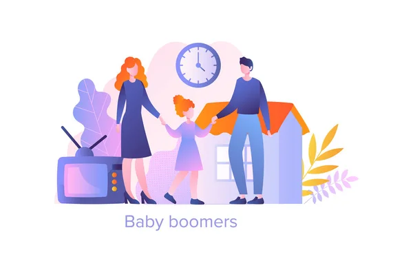 Concept des baby-boomers — Image vectorielle