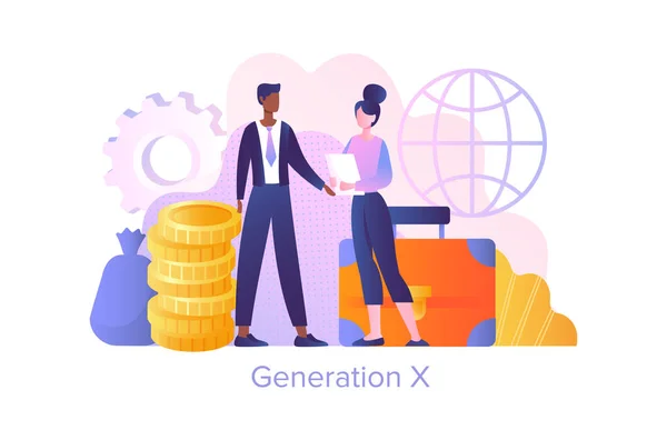 Koncepcja generacji X — Wektor stockowy