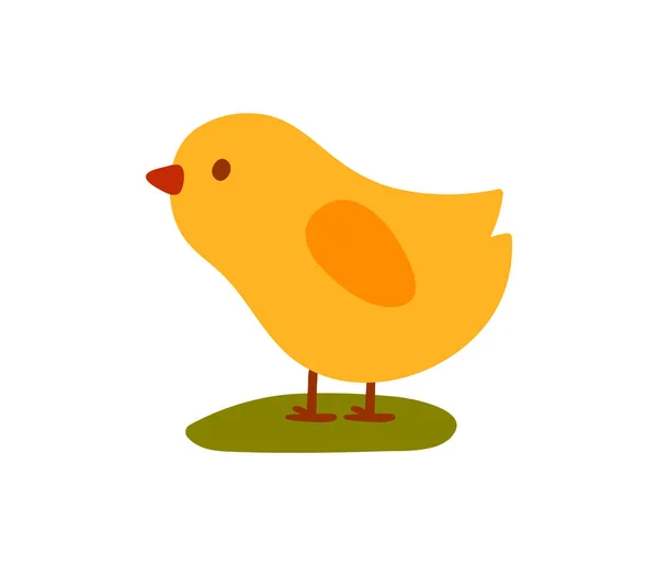 Amarillo lindo pollo — Vector de stock