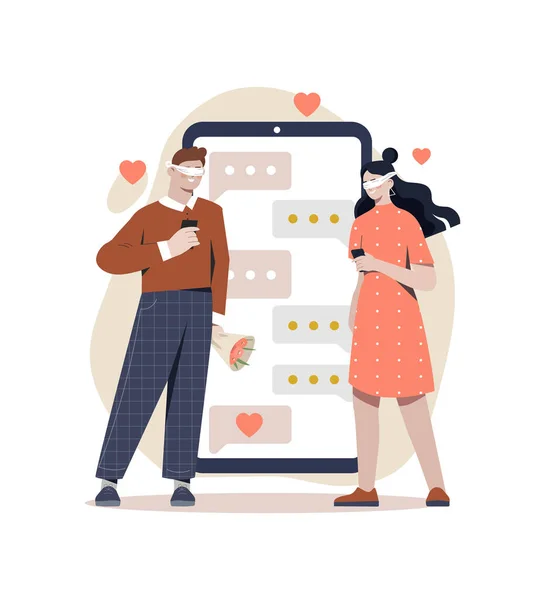 Blind dating concept —  Vetores de Stock