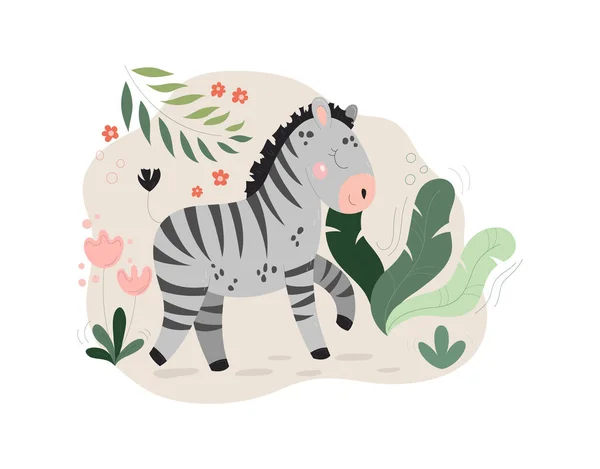 Zebra w lesie — Wektor stockowy