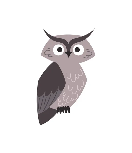 Little grey owl — Vetor de Stock