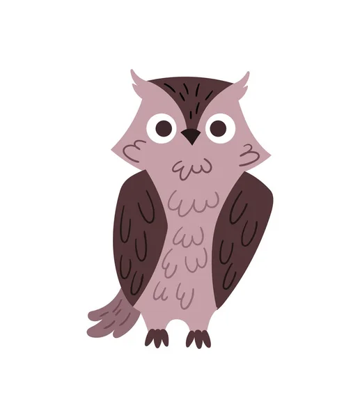 Cute dark brown owl — Stockvektor