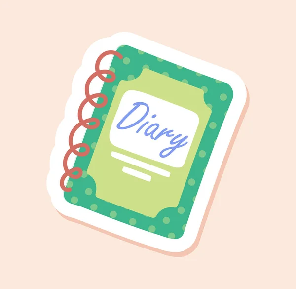 Diary sticker concept — Vetor de Stock