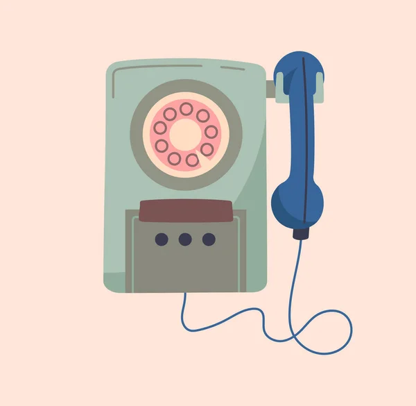 Old landline phone concept — Vettoriale Stock