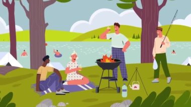 Orman video konseptinde barbekü