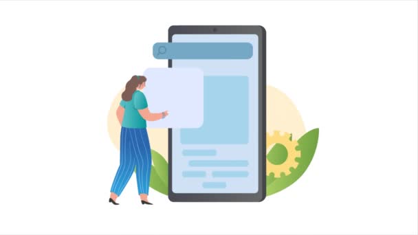 Video-concept voor ontwikkeling mobiele app — Stockvideo