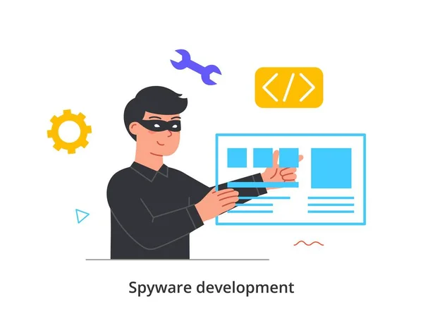 Spyware development abstract concept — Stock Vector
