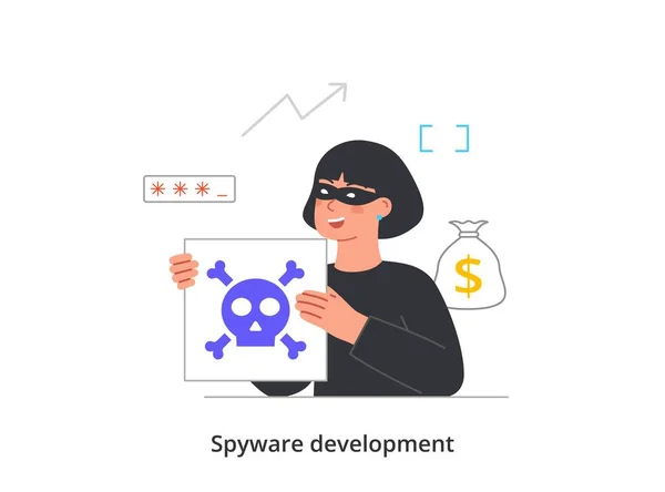 Spyware development abstract concept — Stock Vector