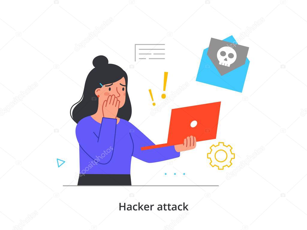 Hacker attack abstract concept