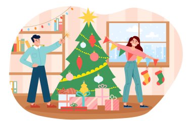 Noel 'de dekorasyon odası