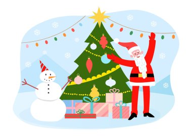 Santa ile kardan adam