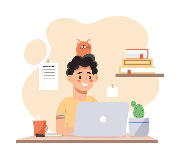 Estudiar en casa — Vector de stock