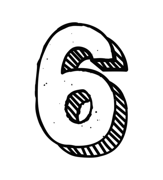 Concepto de número dibujado a mano — Vector de stock