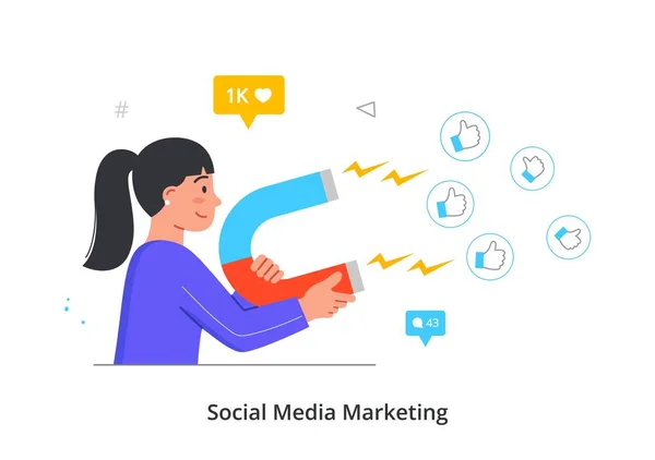 Концепция маркетинга в социальных сетях — стоковый вектор