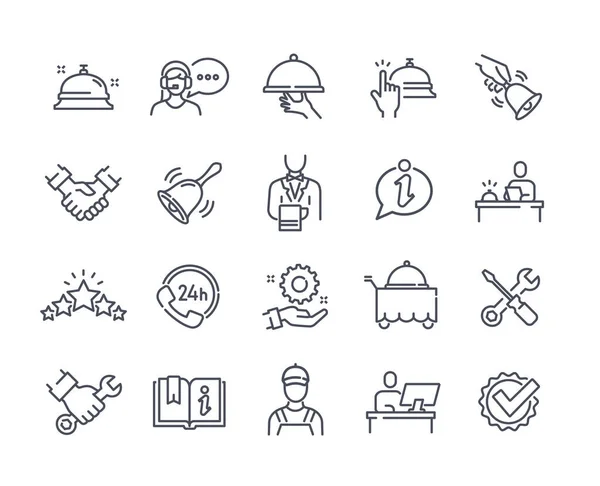 Conjunto simple de iconos con servicio y mantenimiento — Archivo Imágenes Vectoriales