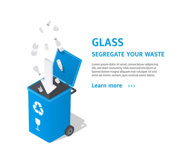 Sortowania odpadów ze szkła — Wektor stockowy