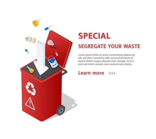 Clasificación de residuos especiales — Vector de stock