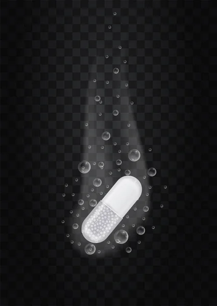 Fizzy Pille auf transparentem Hintergrund — Stockvektor