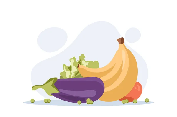 Frutta e verdura sane — Vettoriale Stock