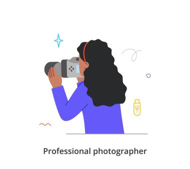 Profesyonel fotoğrafçı ya da kameraman soyut kavramı