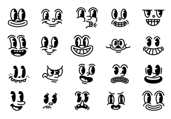 Set van retro cartoon mascotte personages — Stockvector