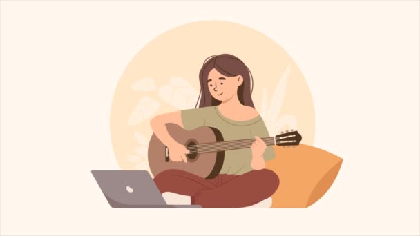 Навчання Грати Гітара відео концепція — стокове відео