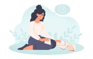 Sakar kişi yerden dökülen iş belgelerini topluyor