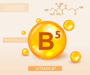 B5 vitamini konsepti. Web sitesi için iniş sayfası. Gerçekçi damlalar, sağlıklı beslenme, aktif yaşam tarzı ve spor malzemeleri. Beslenme ve doğal organik gıda. Karikatür izometrik vektör çizimi
