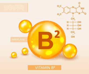 B2 vitamini konsepti. Yağ, doğal ve organik ürünler. Sağlık, beslenme ve spor diyeti. Aktif yaşam tarzı, besin takviyeleri, iniş sayfası tasarımı. Karikatür izometrik vektör çizimi