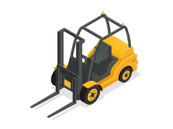 Carretilla Elevadora Para Elevar Transportar Concepto Mercancías Vehículo Para Trabajar — Vector de stock